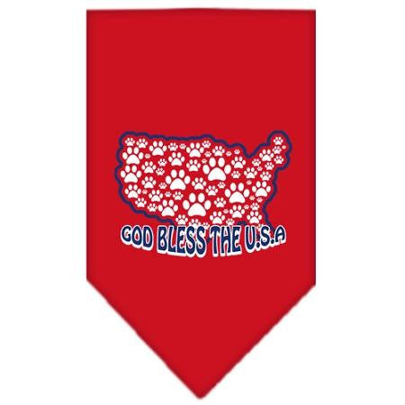 God Bless USA Screen Print Bandana Red Large