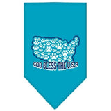 God Bless USA Screen Print Bandana Turquoise Large