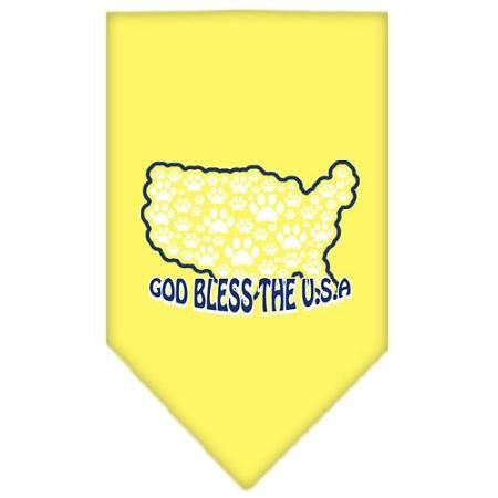 God Bless USA Screen Print Bandana Yellow Large