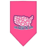 God Bless USA Screen Print Bandana Bright Pink Small