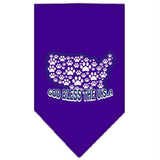 God Bless USA Screen Print Bandana Purple Small