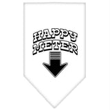 Happy Meter Screen Print Bandana White Small