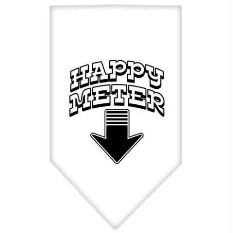 Happy Meter Screen Print Bandana White Small