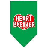 Heart Breaker Screen Print Bandana Emerald Green Small