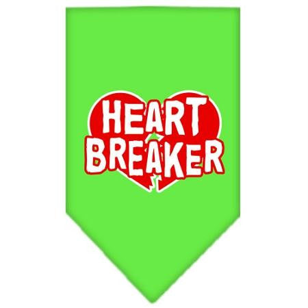 Heart Breaker Screen Print Bandana Lime Green Small