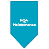 High Maintenance Screen Print Bandana Turquoise Large