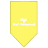 High Maintenance Screen Print Bandana Yellow Large