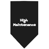 High Maintenance Screen Print Bandana Black Small