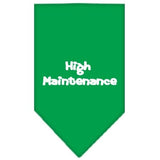 High Maintenance Screen Print Bandana Emerald Green Small