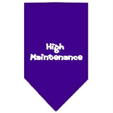 High Maintenance Screen Print Bandana Purple Small