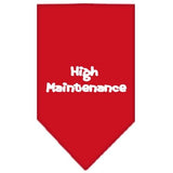 High Maintenance Screen Print Bandana Red Small