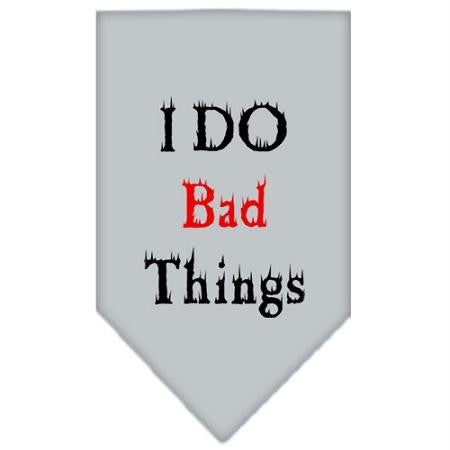 I Do Bad Things  Screen Print Bandana Grey Large