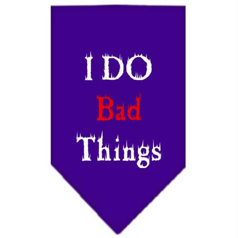 I Do Bad Things  Screen Print Bandana Purple Large