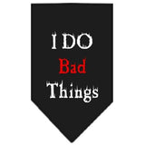 I Do Bad Things  Screen Print Bandana Black Small