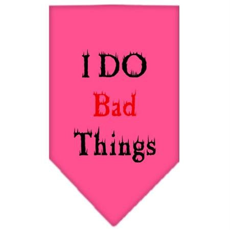 I Do Bad Things  Screen Print Bandana Bright Pink Small