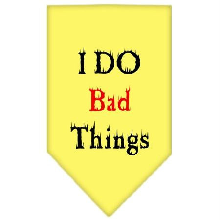 I Do Bad Things  Screen Print Bandana Yellow Small