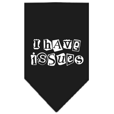 I Have Issues Screen Print Bandana Black Large