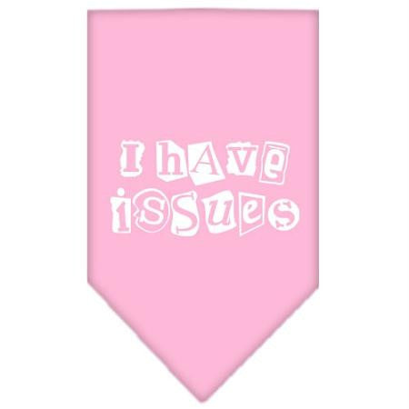 I Have Issues Screen Print Bandana Light Pink Large