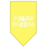 I Have Issues Screen Print Bandana Yellow Large