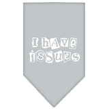 I Have Issues Screen Print Bandana Grey Small