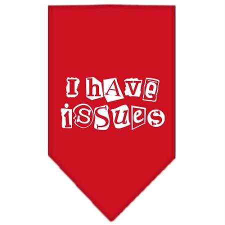 I Have Issues Screen Print Bandana Red Small