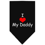 I Heart My Daddy  Screen Print Bandana Black Large