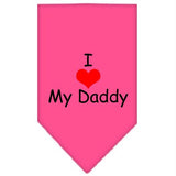 I Heart My Daddy  Screen Print Bandana Bright Pink Large