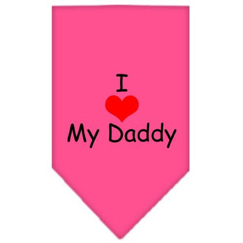 I Heart My Daddy  Screen Print Bandana Bright Pink Large