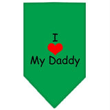 I Heart My Daddy  Screen Print Bandana Emerald Green Large