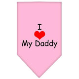 I Heart My Daddy  Screen Print Bandana Light Pink Large