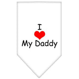 I Heart My Daddy  Screen Print Bandana White Large