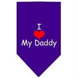 I Heart My Daddy  Screen Print Bandana Purple Small