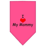 I Heart My Mommy  Screen Print Bandana Bright Pink Large