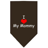 I Heart My Mommy  Screen Print Bandana Cocoa Small