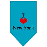 I Heart New York  Screen Print Bandana Turquoise Large