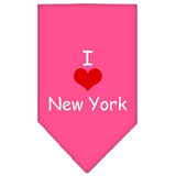 I Heart New York  Screen Print Bandana Bright Pink Small