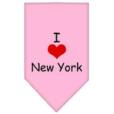 I Heart New York  Screen Print Bandana Light Pink Small