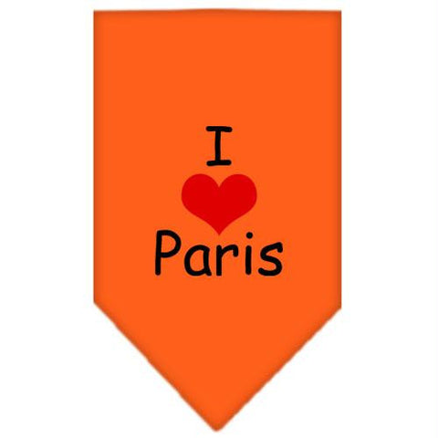 I Heart Paris  Screen Print Bandana Orange Small