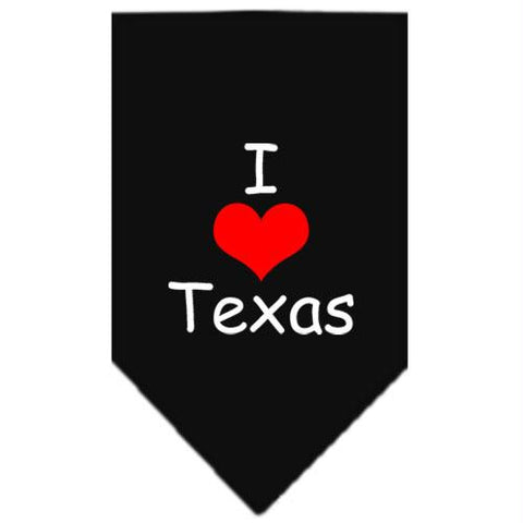 I Heart Texas  Screen Print Bandana Black Large