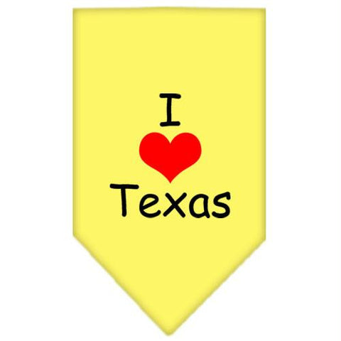 I Heart Texas  Screen Print Bandana Yellow Large