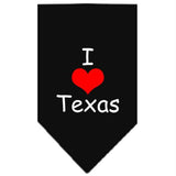 I Heart Texas  Screen Print Bandana Black Small