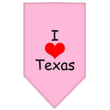 I Heart Texas  Screen Print Bandana Light Pink Small
