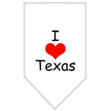 I Heart Texas  Screen Print Bandana White Small