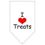 I Heart Treats  Screen Print Bandana White Large