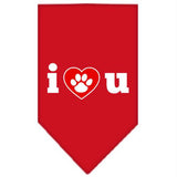 I Love U Screen Print Bandana Red Small