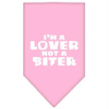 I'm a Lover Not a Biter Screen Print Bandana Light Pink Small