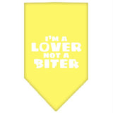 I'm a Lover Not a Biter Screen Print Bandana Yellow Small