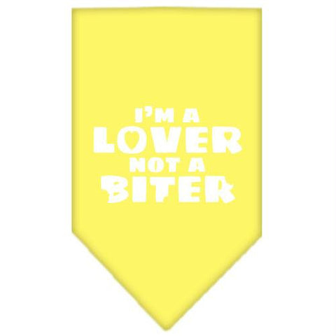 I'm a Lover Not a Biter Screen Print Bandana Yellow Small