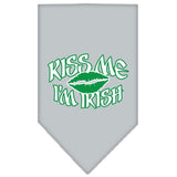 Kiss me I'm Irish Screen Print Bandana Grey Large