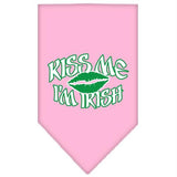 Kiss me I'm Irish Screen Print Bandana Light Pink Large